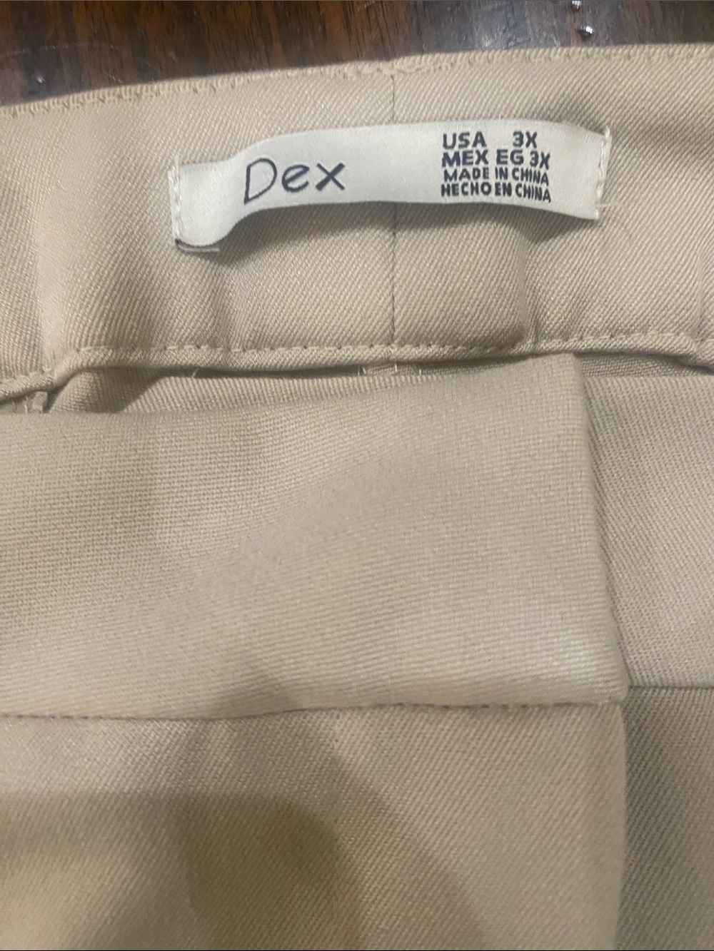 Women Plus Size Dress Pants; Classic Tailored Trousers in Light Beige - Picture 4 of 7